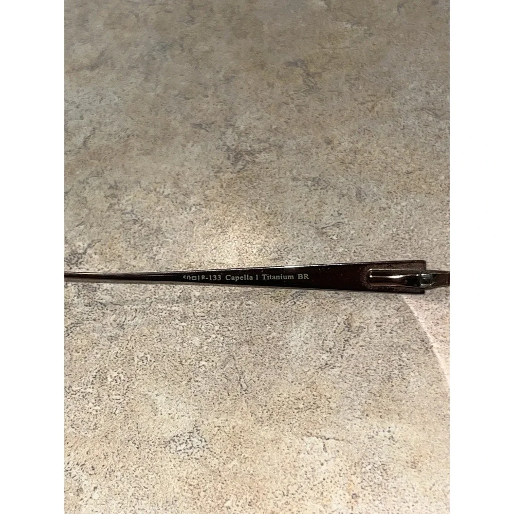 Vera Wang Capella 1 Titanium BR Brown Rimless Oval Womens Eyeglasses 50-18-133‎